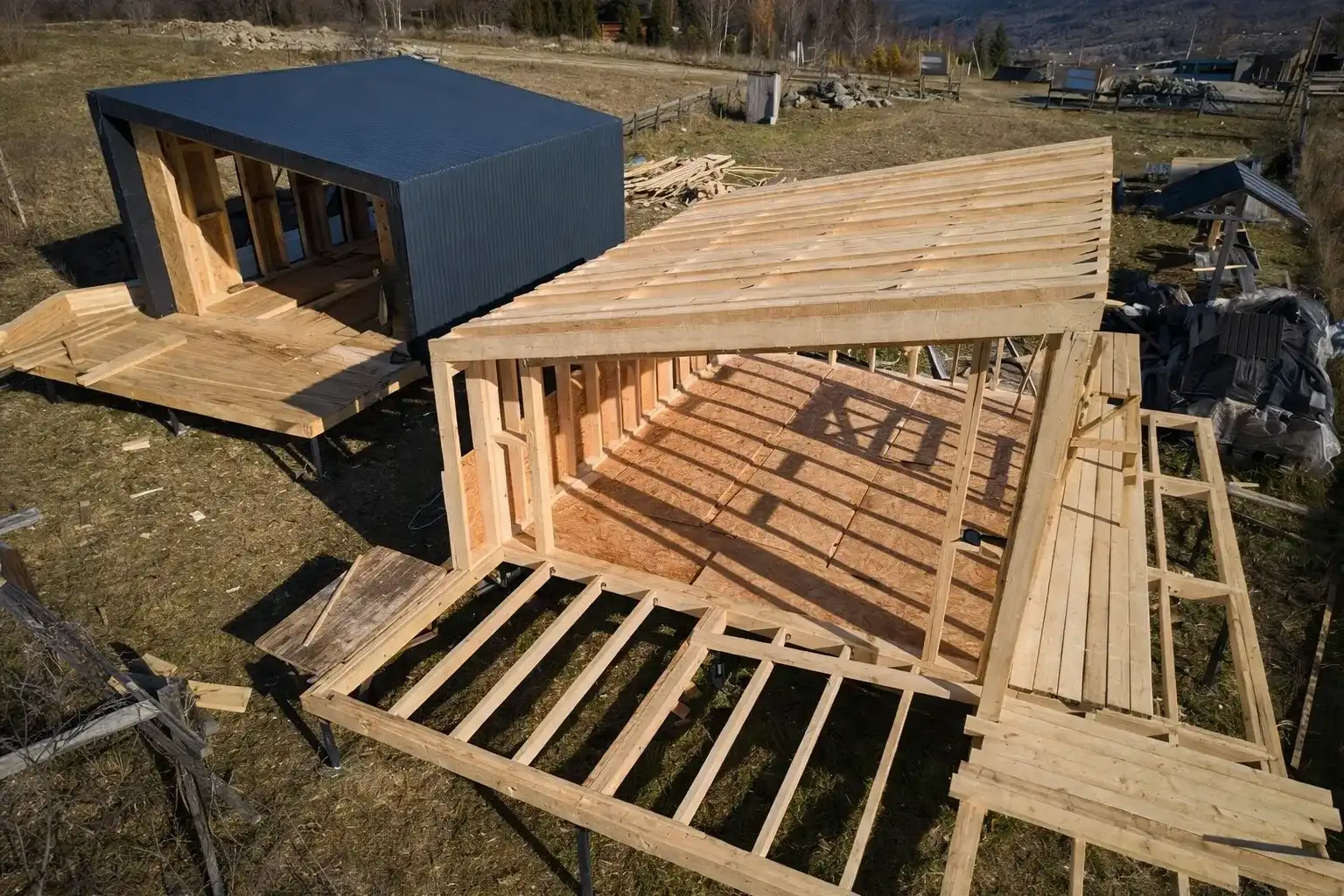 Vivienda Wood Frame con terminaciones exteriores